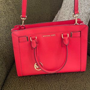 Michael Kors Medium Red Tote with Crossbody Strap